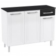 Balcão de Cozinha de Aço Triplo Topázio Smart C/ Tampo Branco/Preto - Telasul