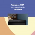 Balcão de Cozinha de Aço Triplo Topázio Smart C/ Tampo Branco/Preto - Telasul