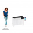 Balcão de Cozinha de Aço Triplo Topázio Smart C/ Tampo Branco/Preto - Telasul