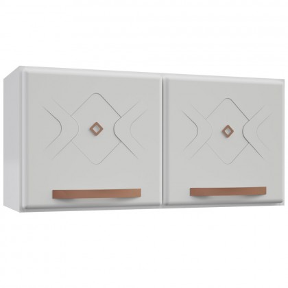 Armário de Cozinha de Aço Aéreo Duplo Baixo Mirage New Branco - Telasul