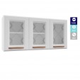 Armário de Cozinha de Aço Aéreo Triplo Médio Mirage New Branco - Telasul