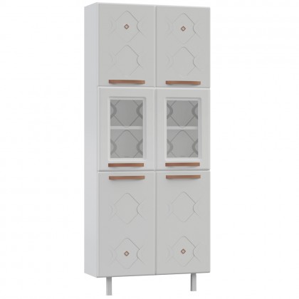 Paneleiro Duplo de Aço C/ Vidro Mirage New Branco - Telasul