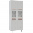 Paneleiro Duplo de Aço C/ Vidro Mirage New Branco - Telasul