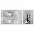 Armário de Cozinha de Aço Aéreo Triplo Médio Mirage New Branco/Preto - Telasul