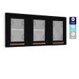 Armário de Cozinha de Aço Aéreo Triplo Médio Mirage New Branco/Preto - Telasul
