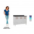 Balcão de Cozinha de Aço Triplo Mirage New C/ Tampo Branco - Telasul