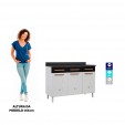 Balcão de Cozinha de Aço Triplo Mirage New C/ Tampo Branco/Preto - Telasul