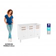 Balcão de Cozinha de Aço Triplo Mirage New S/ Tampo P/ Pia Branco - Telasul