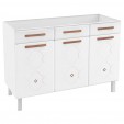 Balcão de Cozinha de Aço Triplo Mirage New S/ Tampo P/ Pia Branco - Telasul