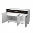 Balcão de Cozinha de Aço Triplo Mirage New S/ Tampo P/ Pia Branco/Preto - Telasul