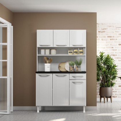 Armário de Cozinha de Aço Kit Triplo Topázio Smart Branco - Telasul