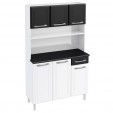 Armário de Cozinha de Aço Kit Triplo Topázio Smart Branco/Preto - Telasul