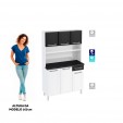 Armário de Cozinha de Aço Kit Triplo Topázio Smart Branco/Preto - Telasul