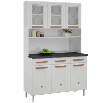 Armário de Cozinha de Aço Kit Triplo Mirage New Branco - Telasul