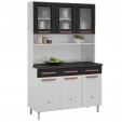 Armário de Cozinha de Aço Kit Triplo Mirage New Branco/Preto - Telasul