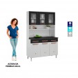Armário de Cozinha de Aço Kit Triplo Mirage New Branco/Preto - Telasul