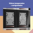 Paneleiro Duplo de Aço C/ Vidro Mirage New Branco/Preto - Telasul