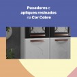 Paneleiro Duplo de Aço C/ Vidro Mirage New Branco/Preto - Telasul