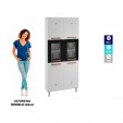 Paneleiro Duplo de Aço C/ Vidro Mirage New Branco/Preto - Telasul