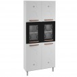 Paneleiro Duplo de Aço C/ Vidro Mirage New Branco/Preto - Telasul