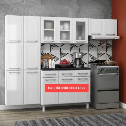 Cozinha de Aço Compacta Topázio 3 Peças Branco - Telasul