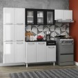 Cozinha de Aço Compacta Topázio 3 Peças Branco/Preto - Telasul