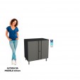 Balcão Multiuso Aço Multibox Cinza/Preto - Telasul
