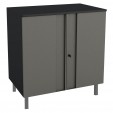 Balcão Multiuso Aço Multibox Cinza/Preto - Telasul