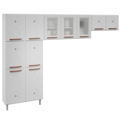 Cozinha de Aço Compacta Mirage New 3 Vidros 3 Peças Branco - Telasul