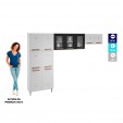 Cozinha de Aço Compacta Mirage New 3 Vidros 3 Peças Branco/Preto - Telasul