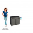 Balcão Multiuso Aço Multibox Cinza/Preto - Telasul