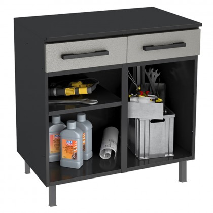 Balcão Multiuso Aço Multibox Cinza/Preto - Telasul