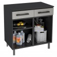 Balcão Multiuso Aço Multibox Cinza/Preto - Telasul