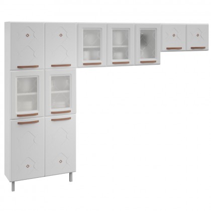 Cozinha de Aço Compacta Mirage New 5 Vidros 3 Peças Branco - Telasul