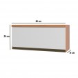 Armário Macadâmia 800mm 1 Porta Basculante Freijó/Branco - Telasul