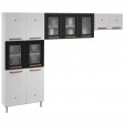 Cozinha de Aço Compacta Mirage New 5 Vidros 3 Peças Branco/Preto - Telasul