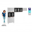 Cozinha de Aço Compacta Mirage New 5 Vidros 3 Peças Branco/Preto - Telasul