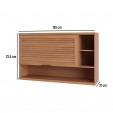 Armário Macadâmia 1200mm 1 Porta Basculante Ripada C/ Nicho Freijó - Telasul