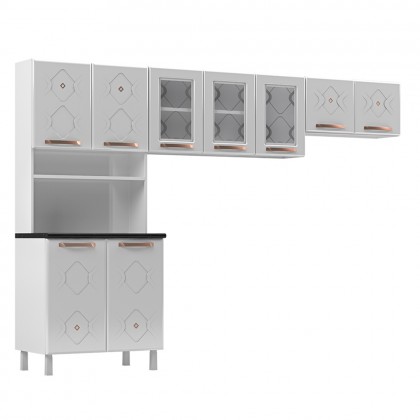 Cozinha de Aço Compacta Mirage 3 Peças Branco - Telasul