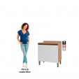 Balcão Macadâmia 800mm com Tampo 2 Portas Freijó/Branco - Telasul