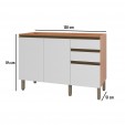 Balcão Gabinete Macadâmia 1200mm para Pia 2 Portas Freijó/Branco - Telasul