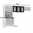 Cozinha de Aço Compacta Mirage 3 Peças Branco/Preto - Telasul