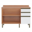 Balcão Macadâmia 1200mm 2 Portas 3 Gavetas Freijó/Branco - Telasul