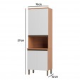 Paneleiro Macadâmia 70cm para Micro 4 Portas Freijó/Branco - Telasul