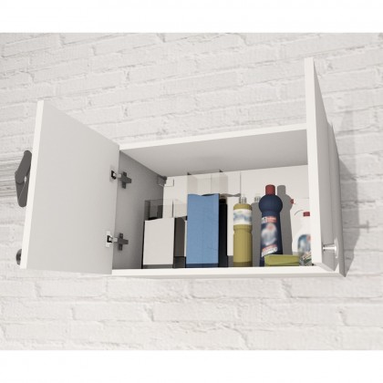 Armário Aéreo Multiuso âmbar 2 Portas Branco - Telasul