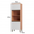 Paneleiro Torre Quente Macadâmia 70cm para Micro e Forno Freijó/Branco - Telasul