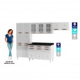 Cozinha Aço Completa Mirage New 3vidros C/Balcão Branco - Telasul