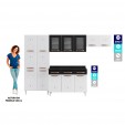 Cozinha Aço Completa Mirage New 3vidros C/Balcão Branco/Preto - Telasul