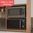 Cozinha Completa Macadâmia Torre Quente e Balcão P/ Pia Freijó/Branco - Telasul