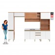 Cozinha Completa Macadâmia 5 Pçs C/ Balcão Freijó/Branco - Telasul